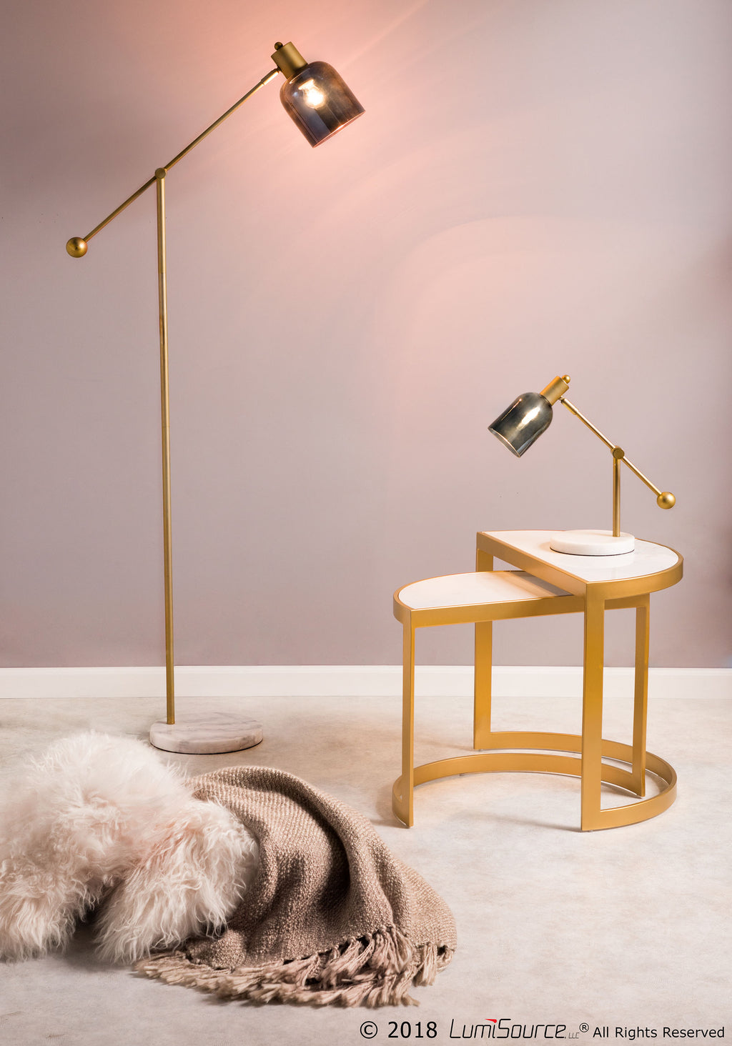 Marc Floor Lamp with Glass Shade