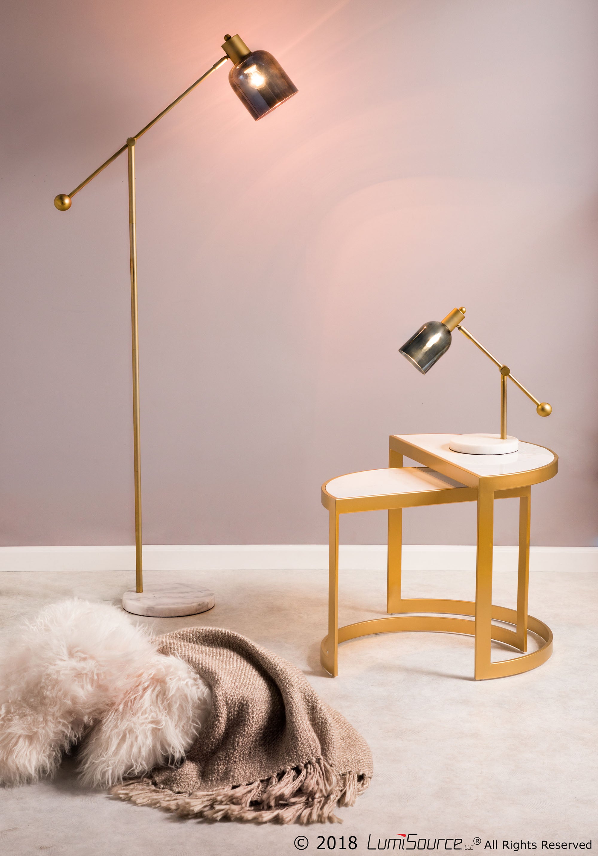 Marc Floor Lamp with Glass Shade