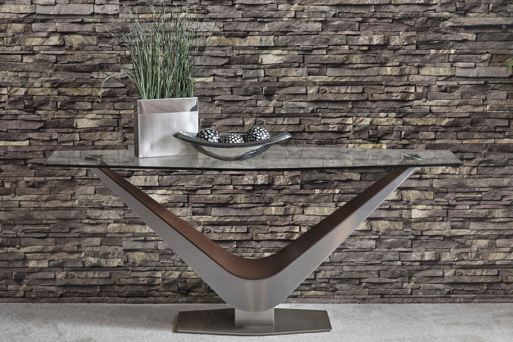 Victor Chevron Shaped Glass Occasional Collection