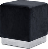 Jackson Velvet Ottoman in Grey, Black or Navy