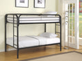 Jacob Twin over Twin Metal Bunk Bed in Silver, White, Blue or Black