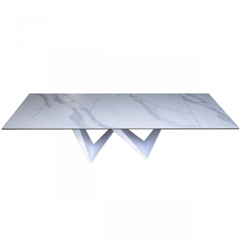 Modern Ceramic Extendable Dining Table in Black or White