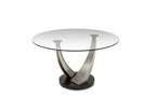 Tangent 54" Round Glass Dining Table