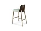 Coco Contemporary Stool with Curve Walnut Back in Counter or Bar Height