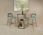 Coco Contemporary Stool with Curve Walnut Back in Counter or Bar Height