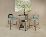 Coco Contemporary Stool with Curve Walnut Back in Counter or Bar Height