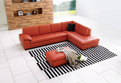 Adam Italian Leather Sectional in 4 Color Options