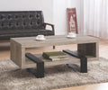 Grey Driftwood with Black Metal Legs Coffee Table