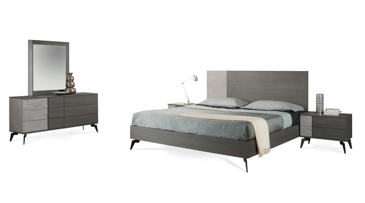 Paige Modern Concrete & Grey Platform Bedroom Collection