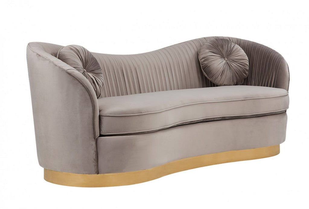 Rocio Velvet Sofa with Gold Stainless Steel Base