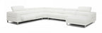 Hawkins Leather Sectional with Adjustable Headrests in Grey or White