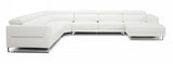 Hawkins Leather Sectional with Adjustable Headrests in Grey or White