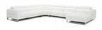 Hawkins Leather Sectional with Adjustable Headrests in Grey or White