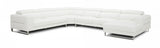 Hawkins Leather Sectional with Adjustable Headrests in Grey or White