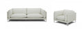 Harland Modern Leather Living Room Collection in Grey or White