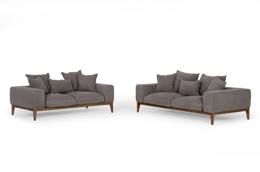 Corinne Grey Fabric Living Room Collection