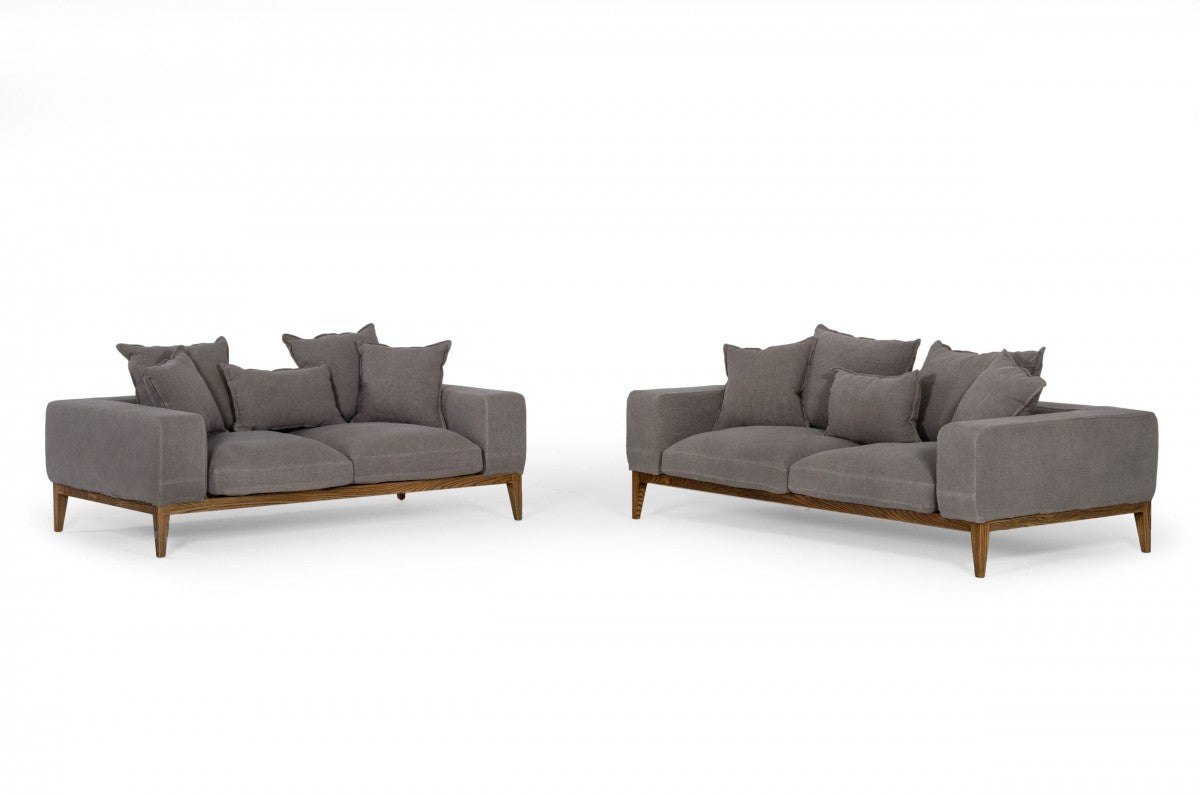 Corinne Grey Fabric Living Room Collection