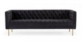 Chandra Dark Grey Velvet Tufted Sofa