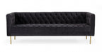 Chandra Dark Grey Velvet Tufted Sofa