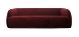 Springer Red Velvet Sofa with Curved Back