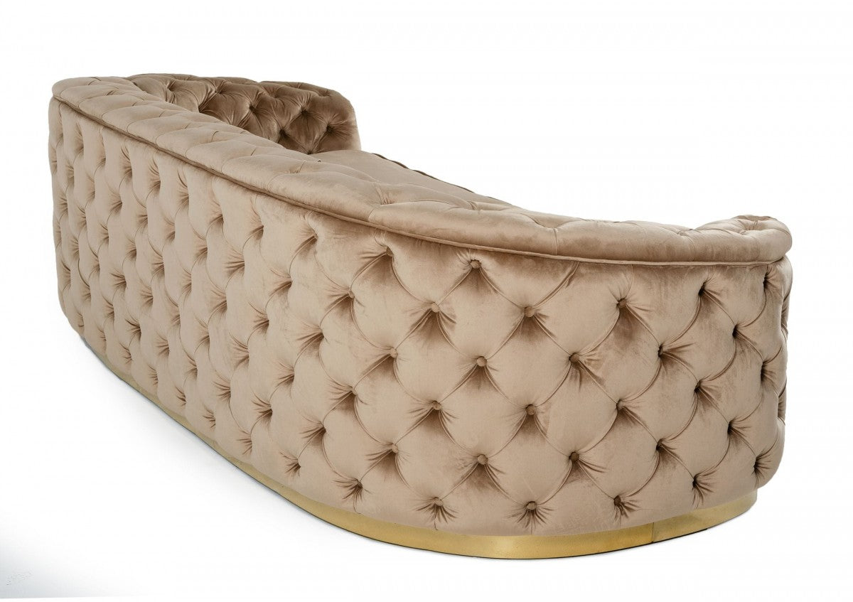 Murad Tufted Velvet Sofa with Gold Base