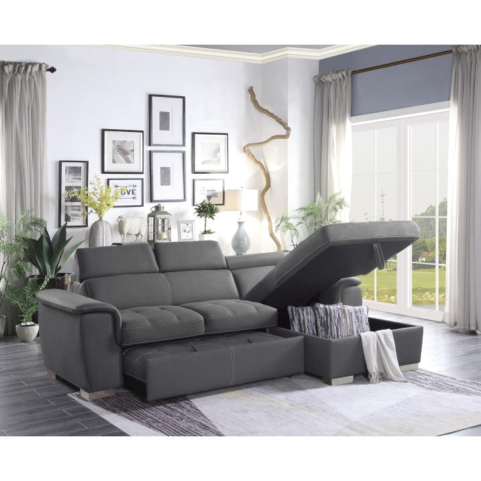 Freya Pull Out Sleeper Sectional in 3 Color Options