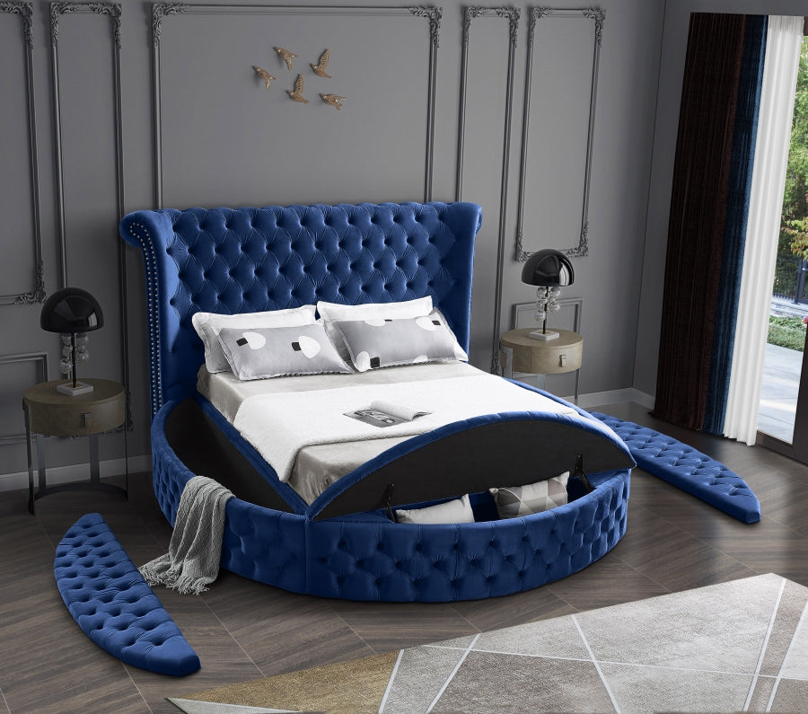 Allison Storage Round Velvet Bed  in 4 Color Options