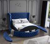 Allison Storage Round Velvet Bed  in 4 Color Options