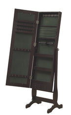 Jewelry Mirror Cheval in Dark Cappuccino Finish