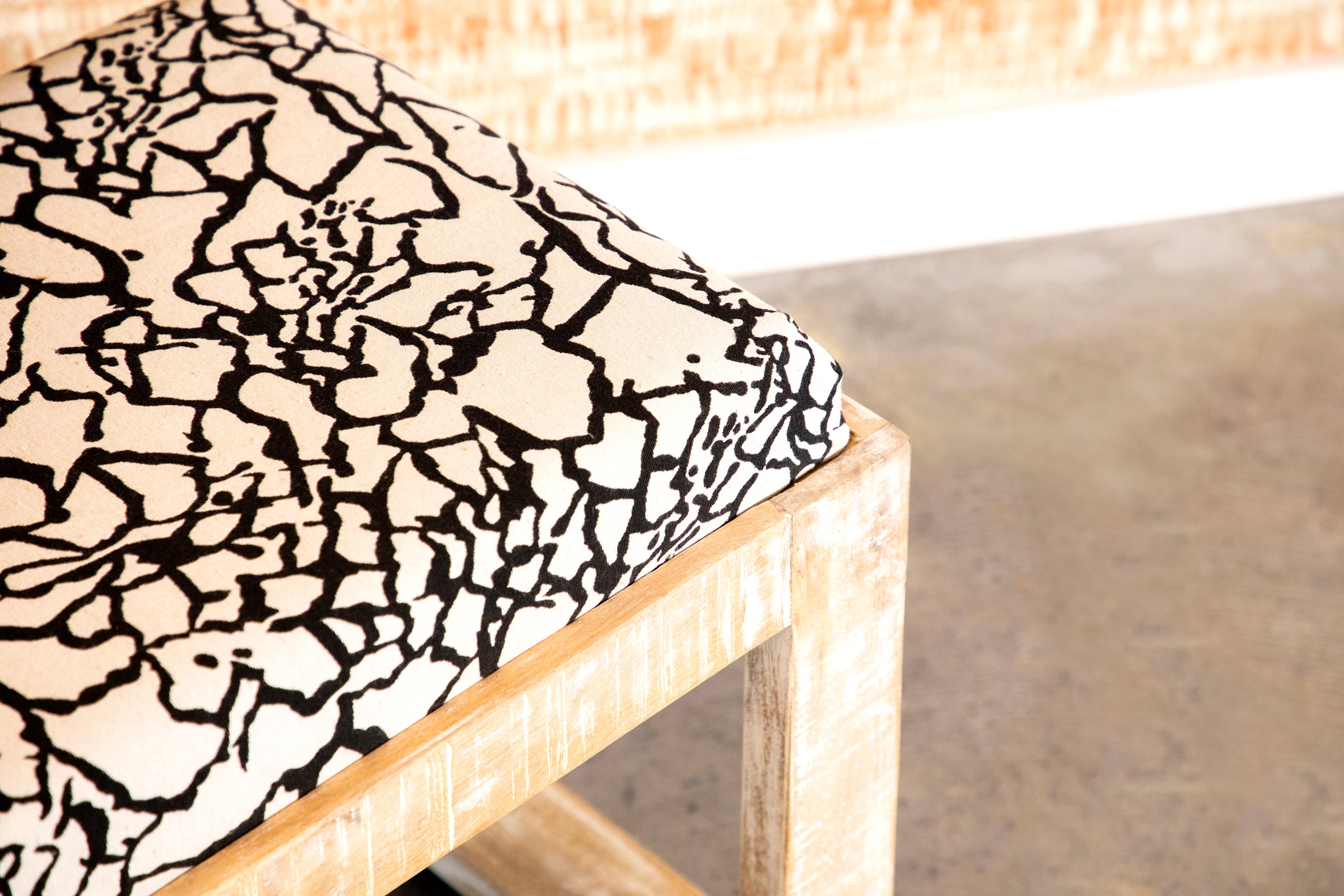 White Distressed Accent Bench