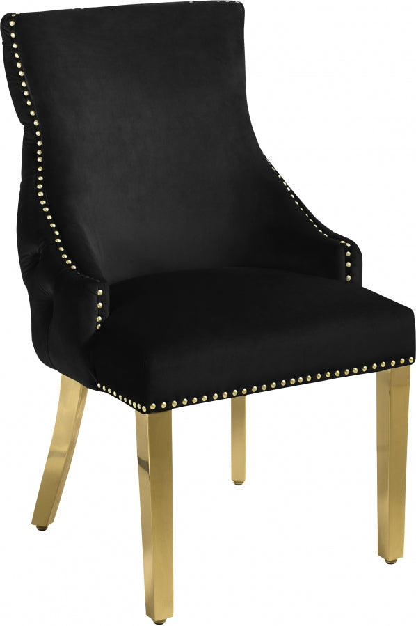 Tully Velvet Dining Chair with Gold Legs in 5 Color Options