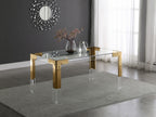 Cassidy Acrylic Dining Table in Chrome or Gold