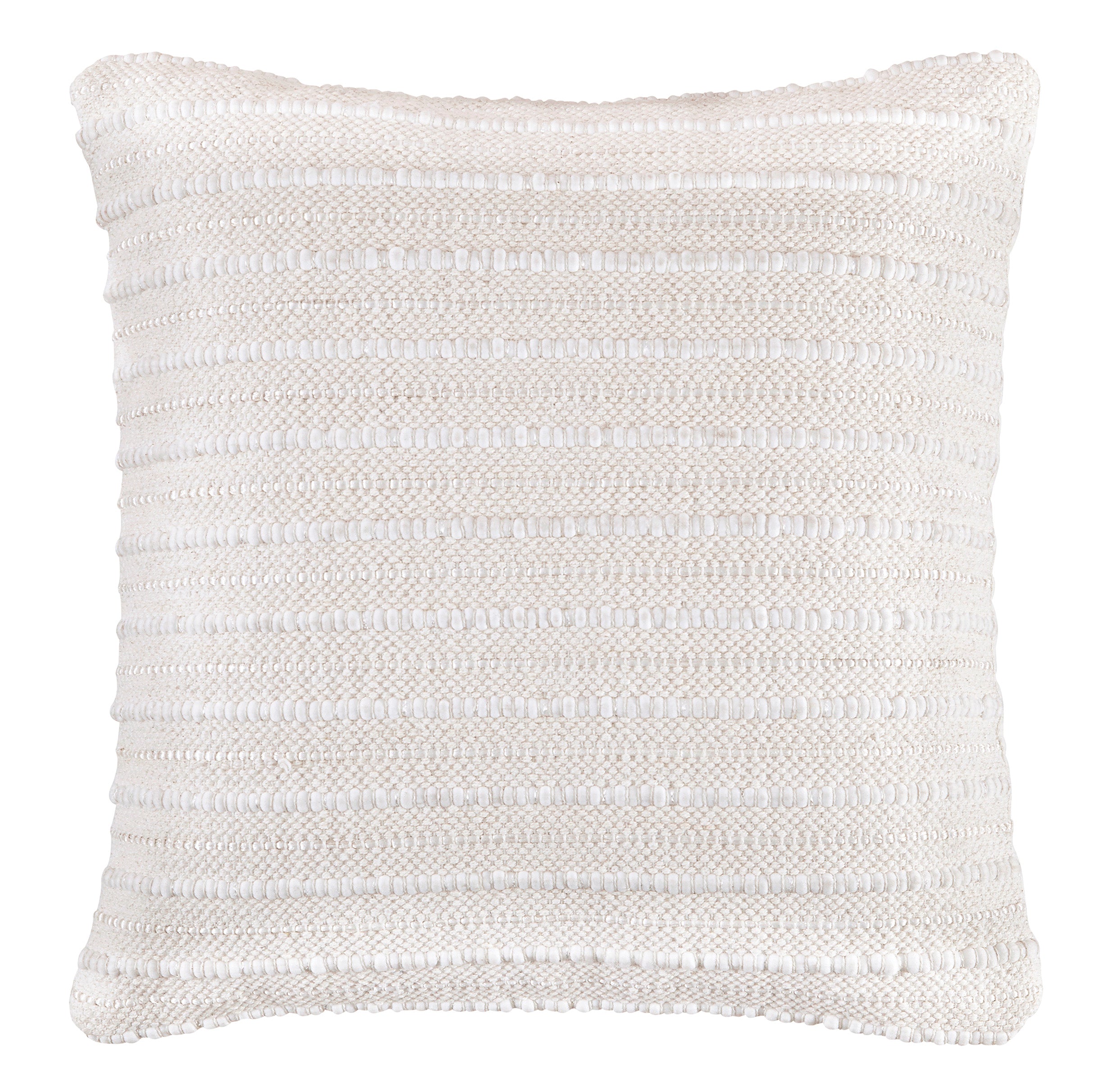 Cream Handwoven with Stripes Accent Pillow
