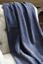 Navy Acid Washed Cotton Throw