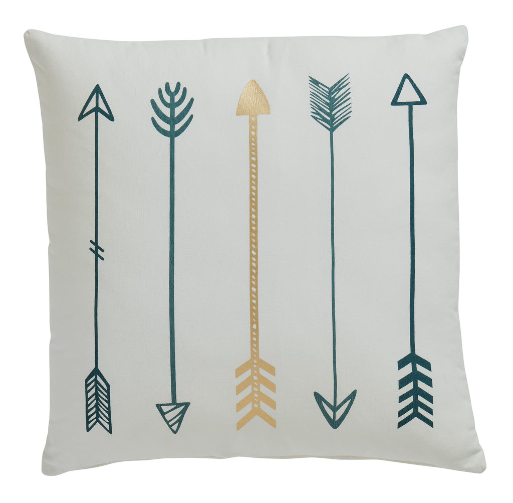 Teal/Gold Arrow Accent Pillow
