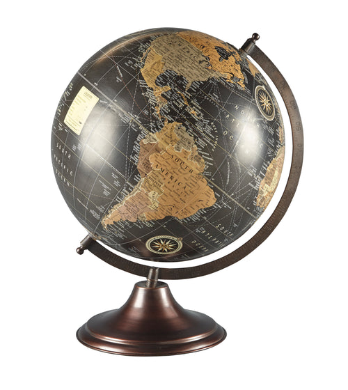 Antique Bronze Metal Spinning Globe