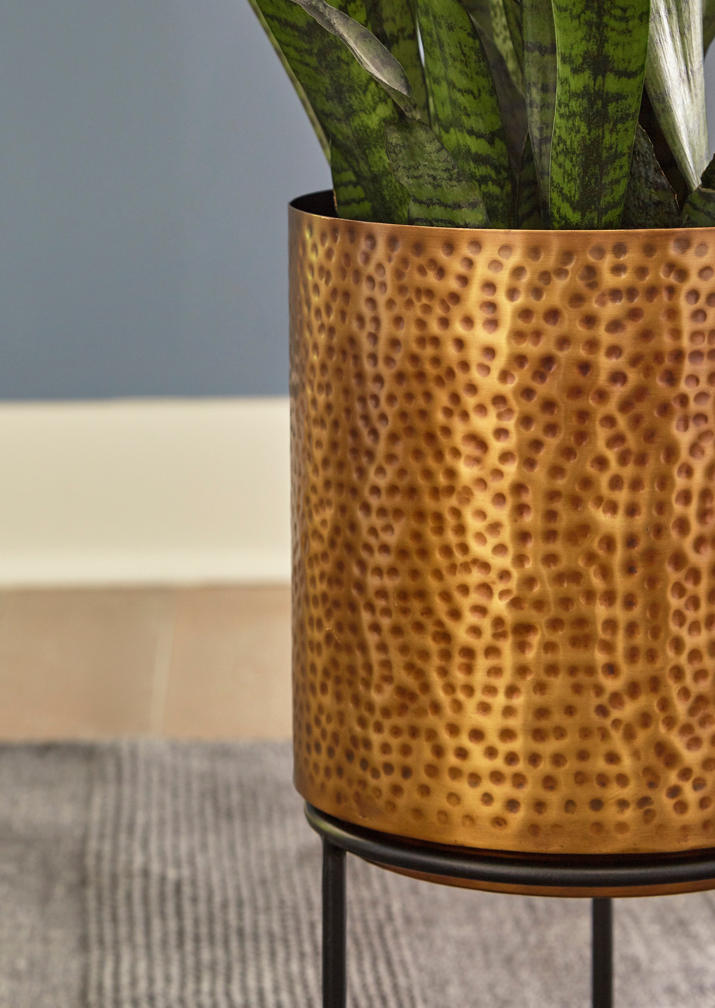 Antique Brass 2 Piece Planters Set