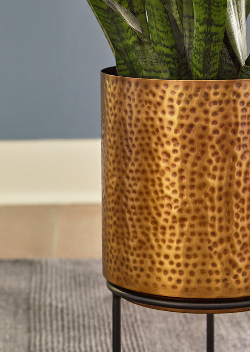 Antique Brass 2 Piece Planters Set