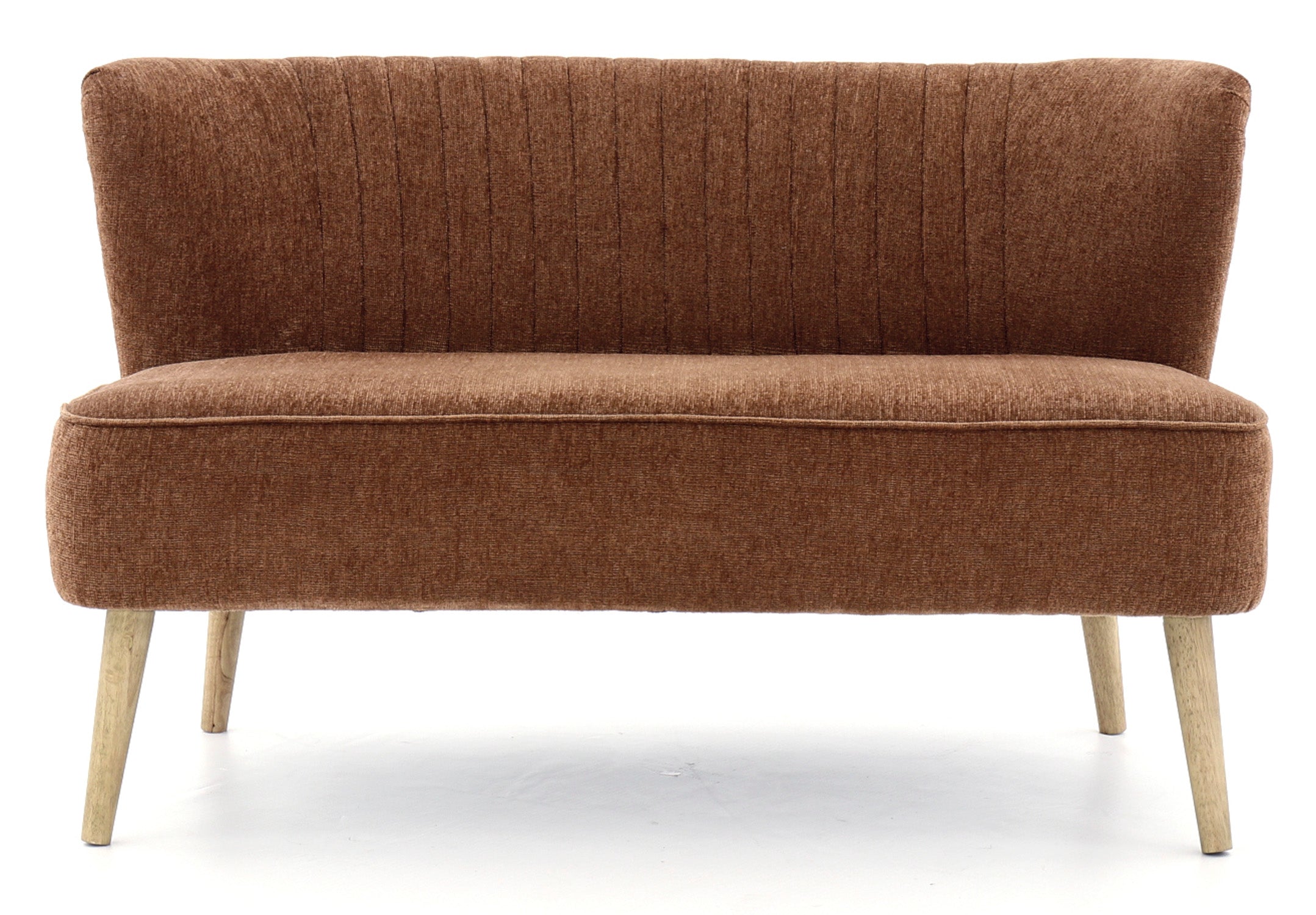 Cognac Channel Tufted Settee