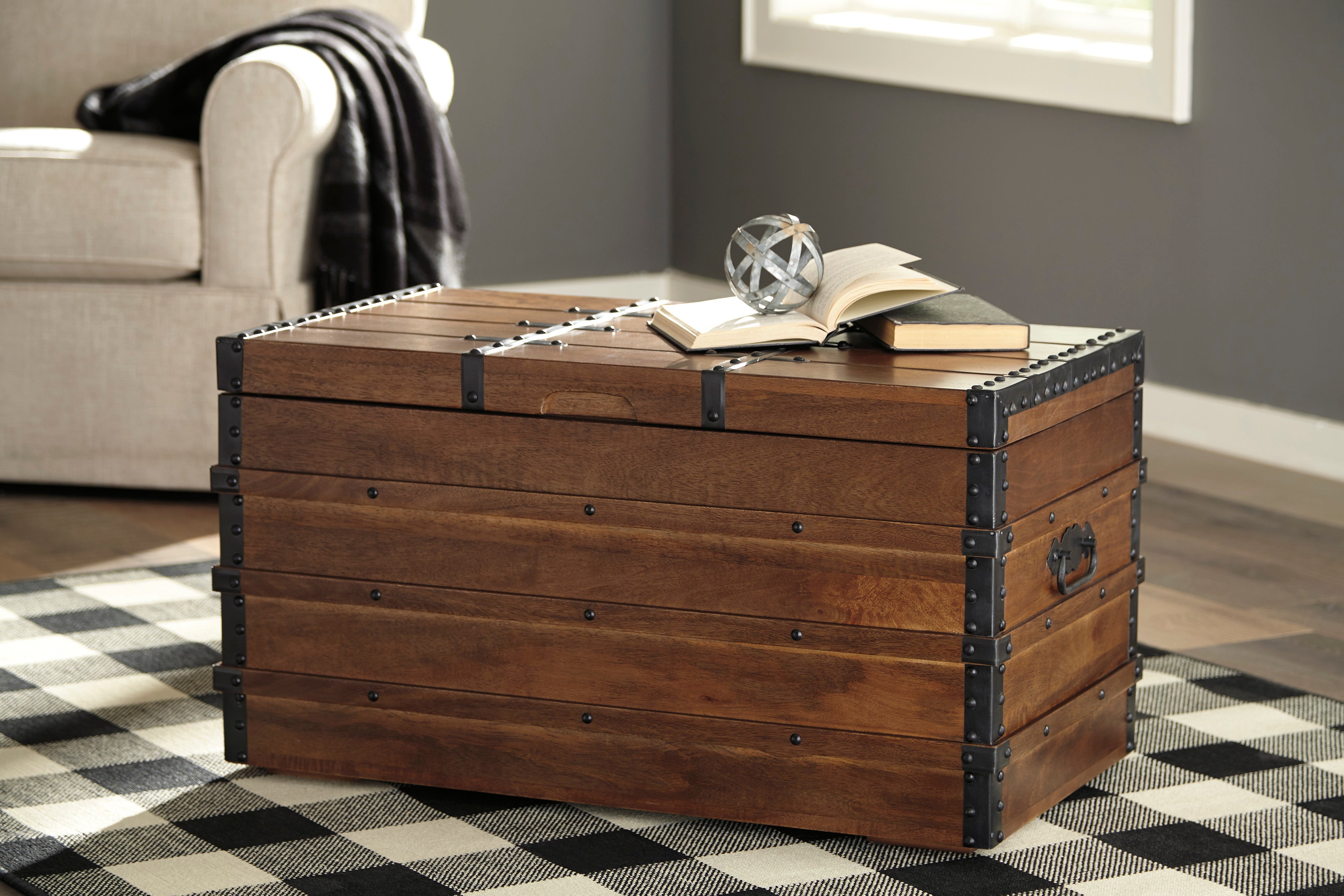 Vintage Brown Accent Storage Trunk