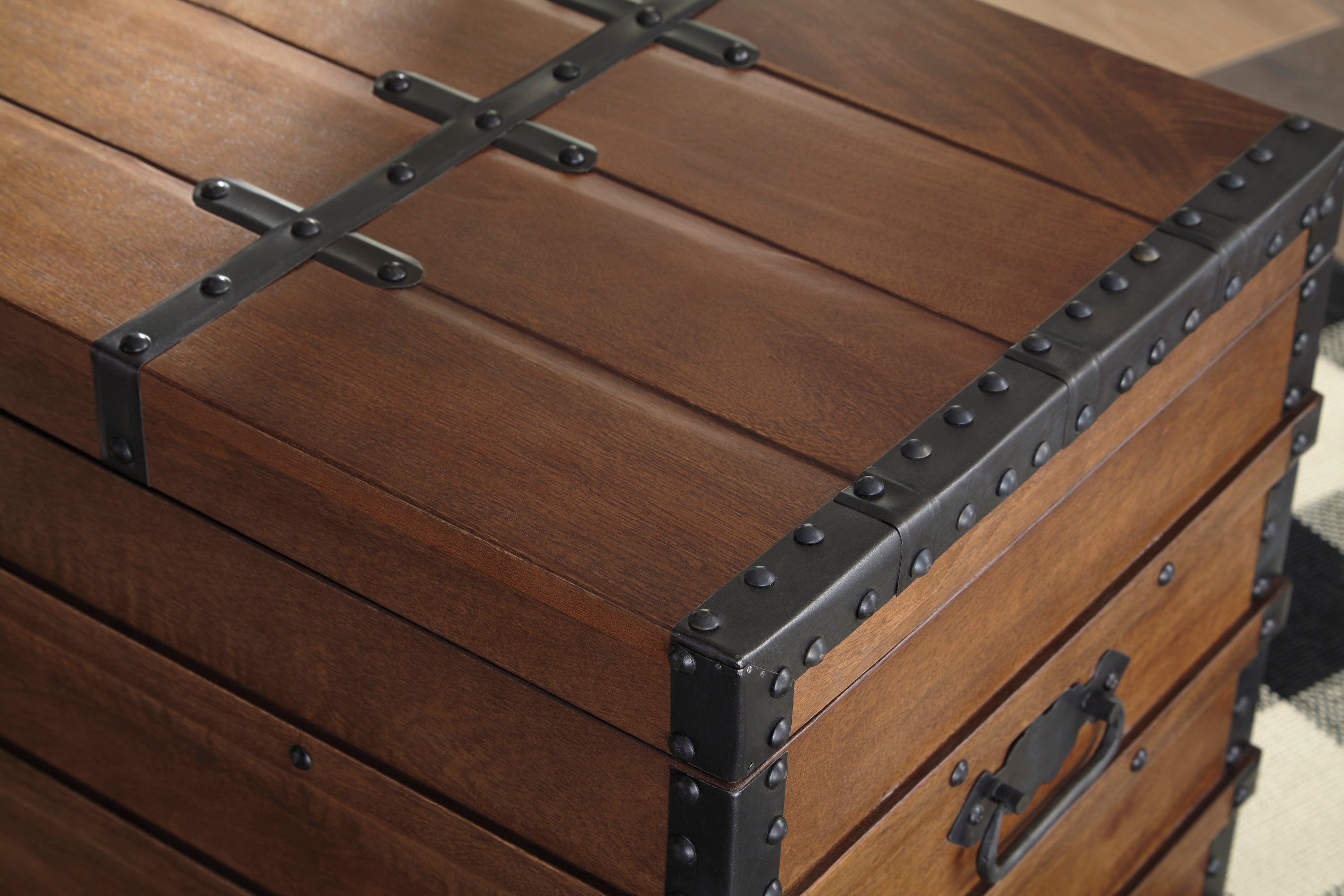 Vintage Brown Accent Storage Trunk