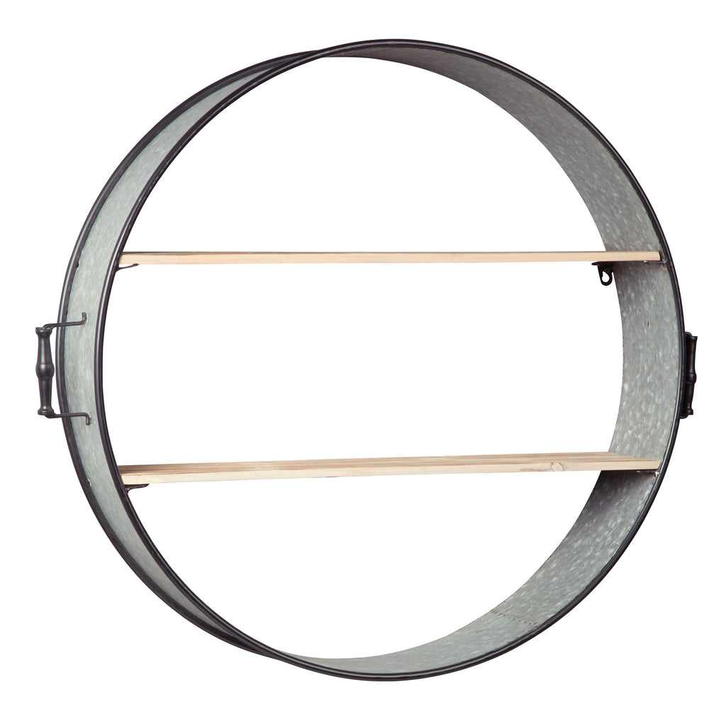 Galvanized Barrel Design Wall Shelf