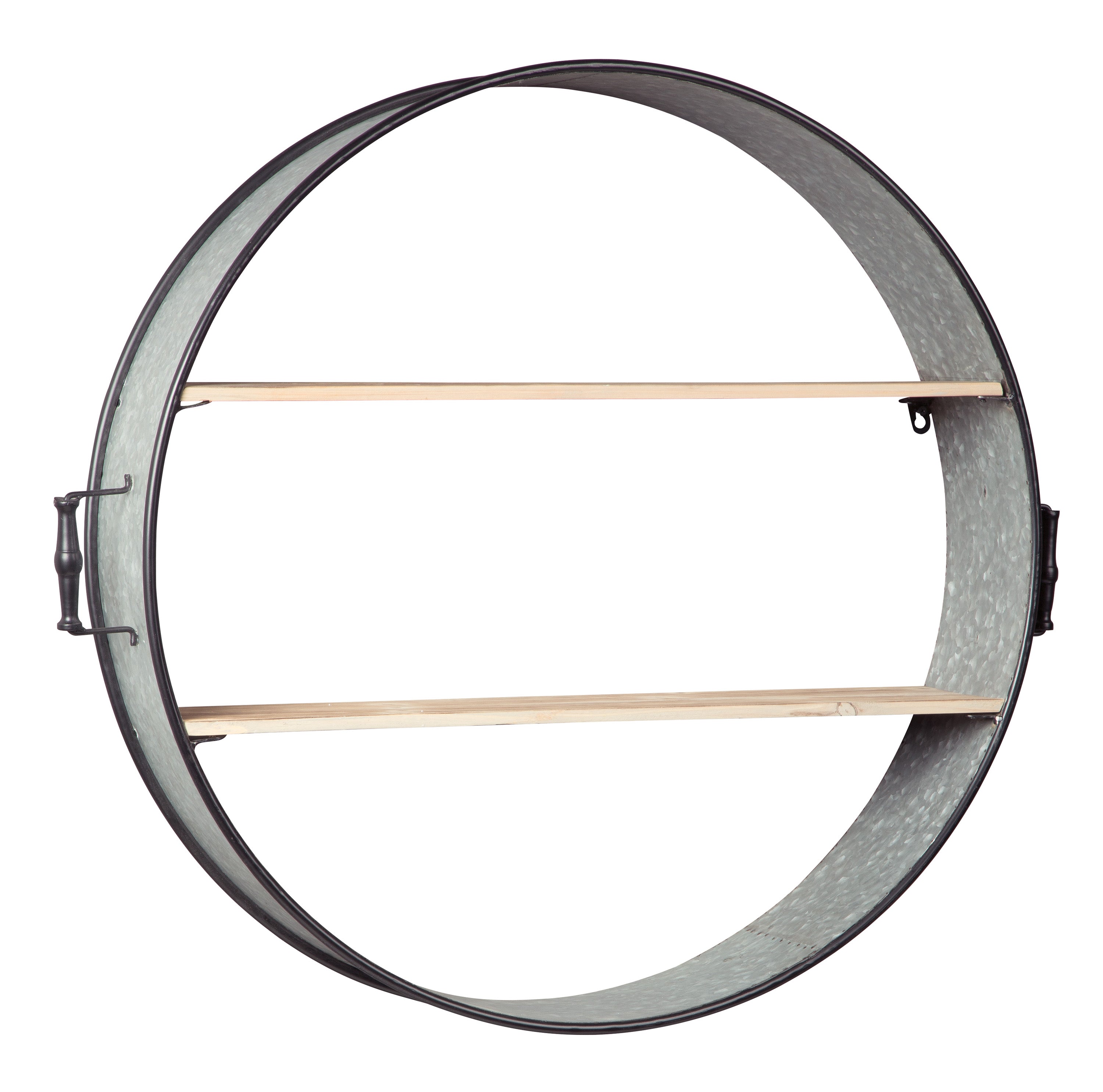 Galvanized Barrel Design Wall Shelf