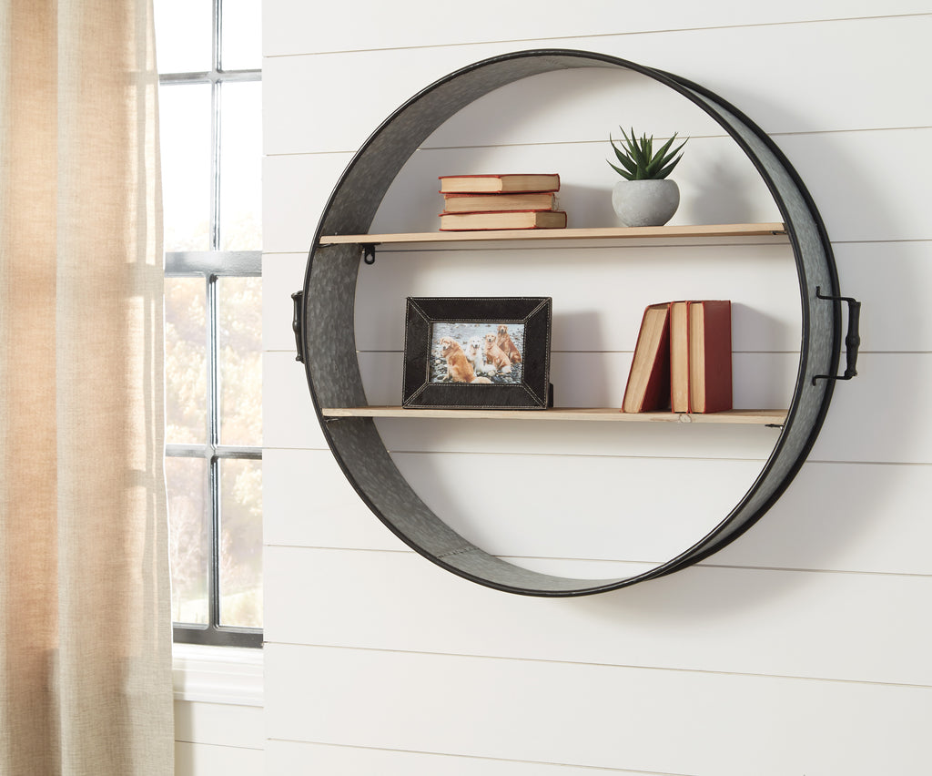 Galvanized Barrel Design Wall Shelf