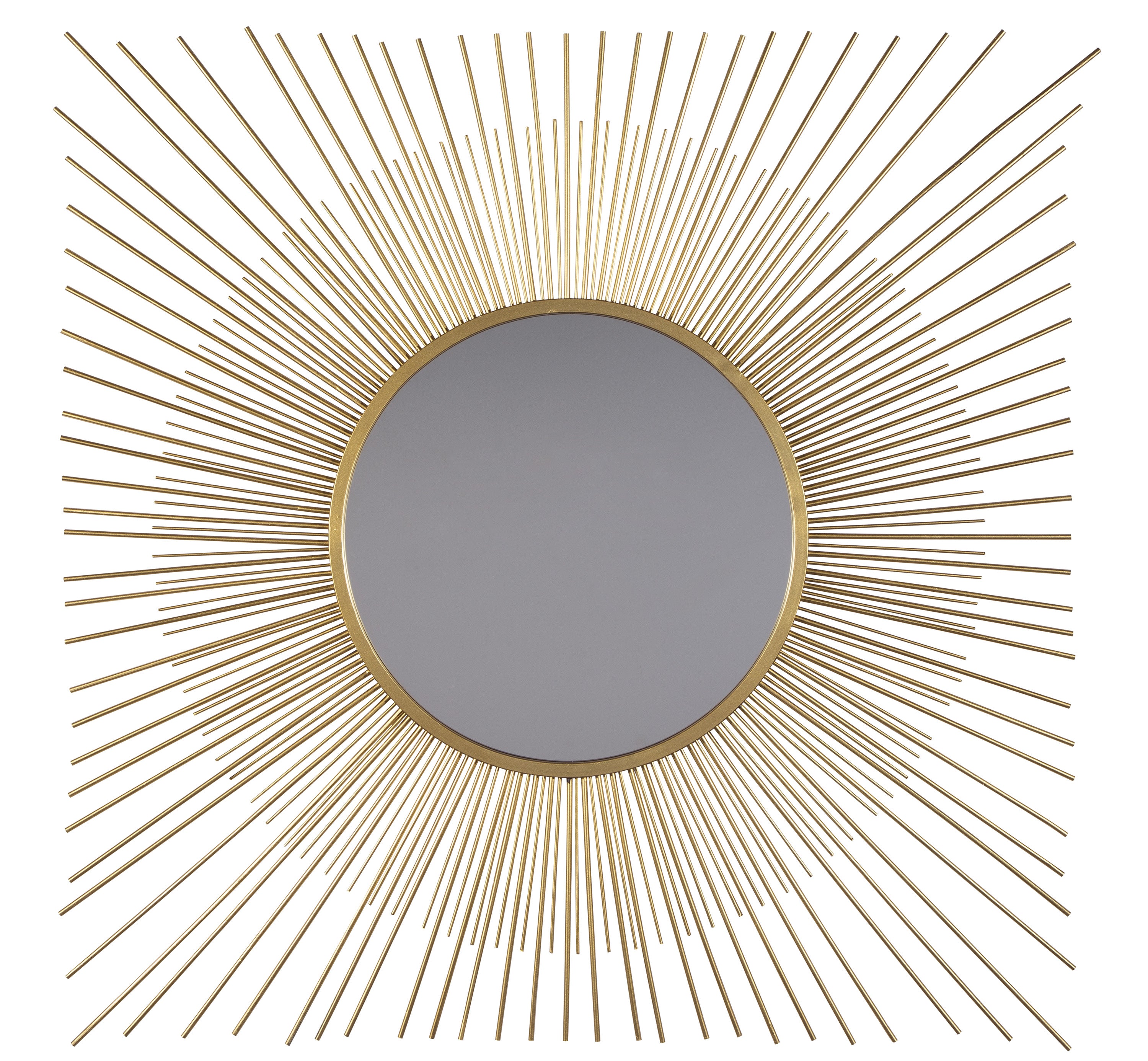 Square Sunburst Design Accent Wall Mirror