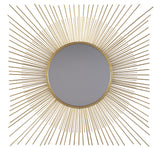 Square Sunburst Design Accent Wall Mirror