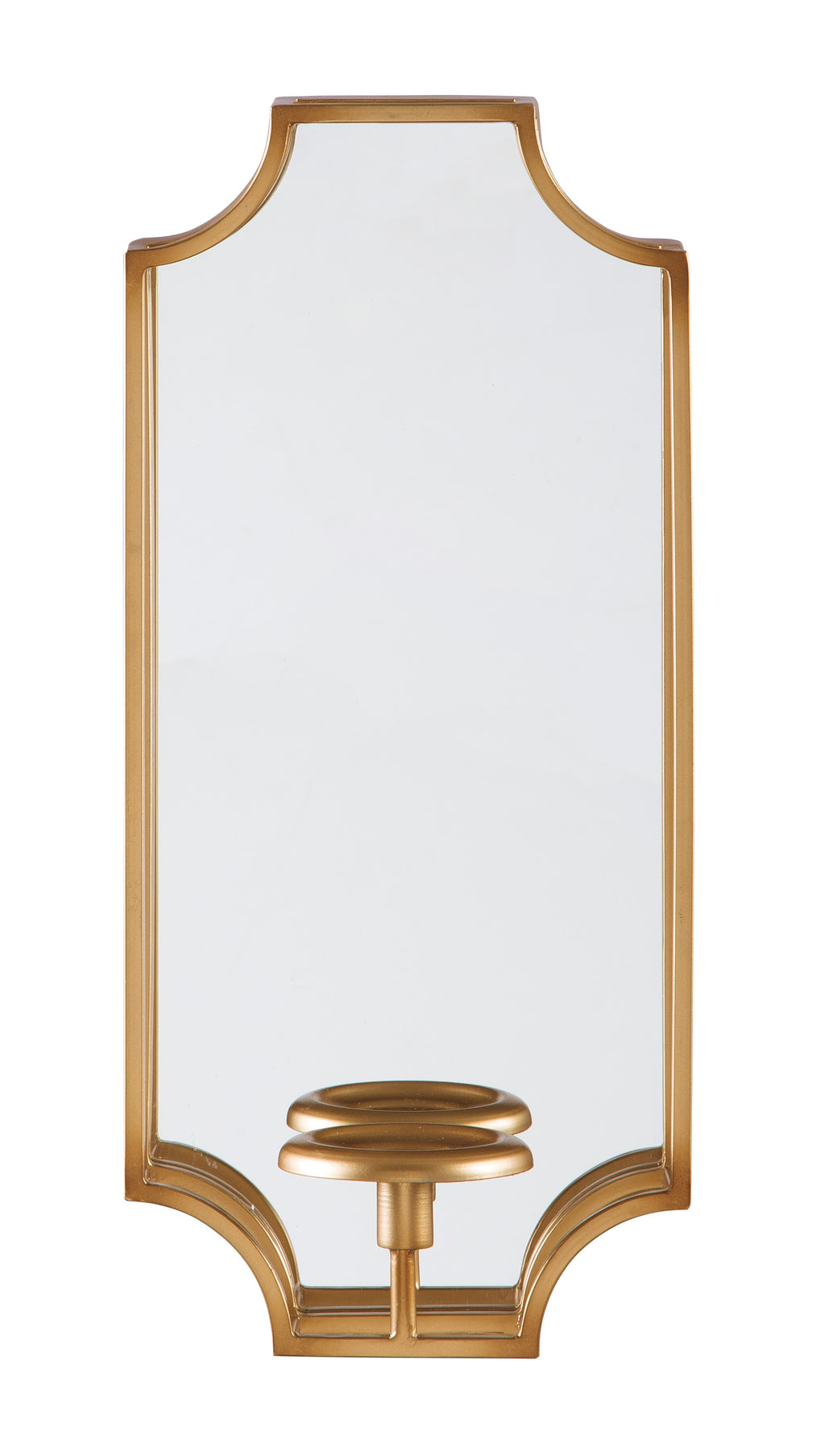 Mirrored Wall Sconce with Candle Holder