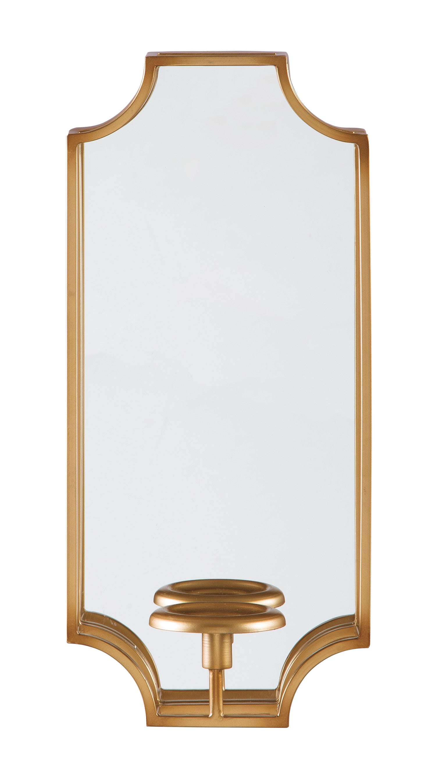 Mirrored Wall Sconce with Candle Holder