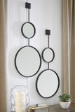 Textured Black Metal Accent Wall Mirror