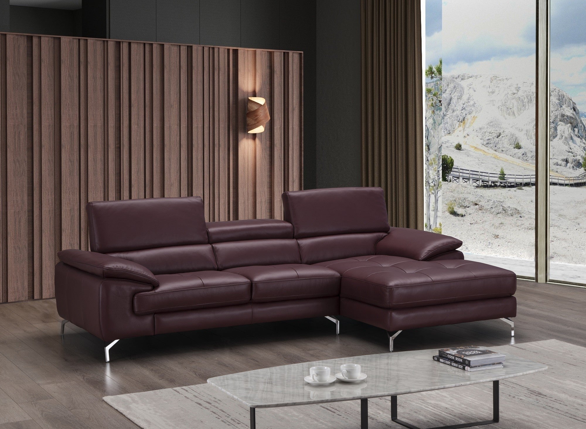Alicia Leather Sectional in 6 Color Options